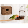 Comedero/Bebedero para Pájaros de Plástico con Percha
