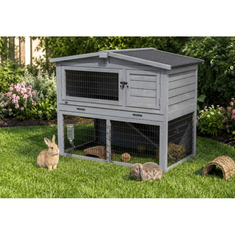 Conejera Exterior con Corral para Conejos y Pequeños Animales