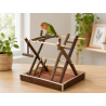 Área de Juego de Madera Natural para Canarios y Periquitos